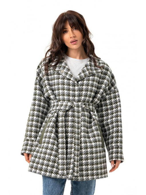 Оверсайз пальто серо-зеленое — изображение 2