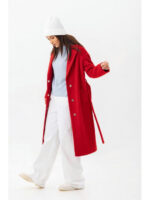 Пальто-халат красное