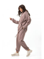 Длинное худи с капюшоном капучино