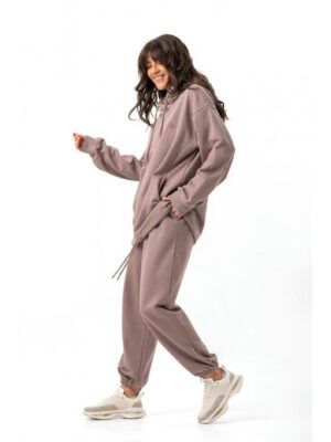 Длинное худи с капюшоном капучино