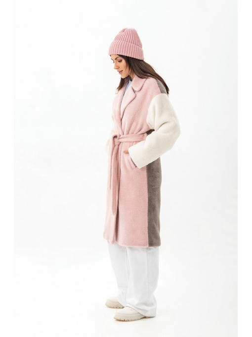 Дизайнерское пальто из экоальпаки розовое — изображение 8