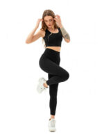 Лосины в рубчик черные