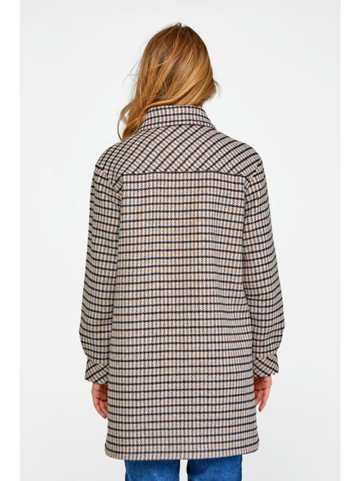 Удлиненное пальто-рубашка серое — изображение 4