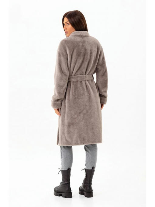 Утепленное пальто из экоальпаки капучино — изображение 8