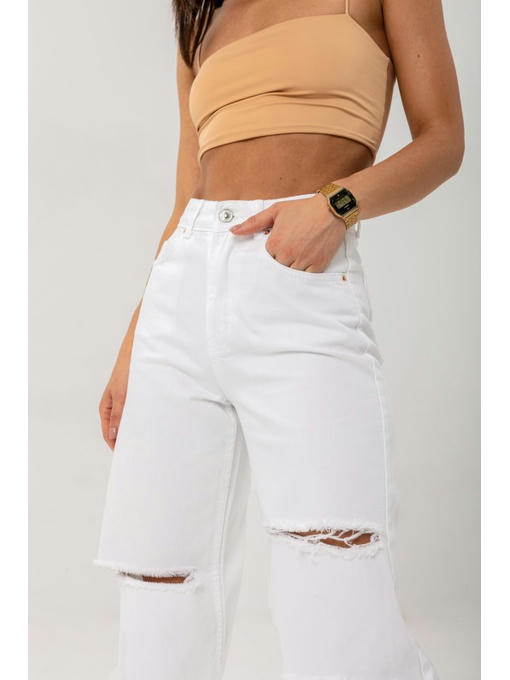 Рваные джинсы с дырками белые — изображение 3
