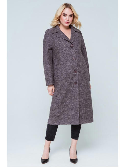 Длинное пальто серо-розовый