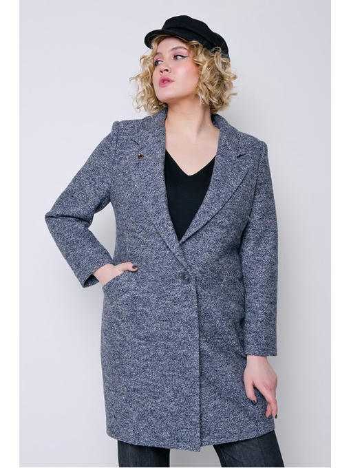 Демисезонное пальто серо-синее — изображение 2