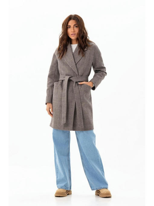 Утепленное пальто оверсайз коричневое — изображение 3