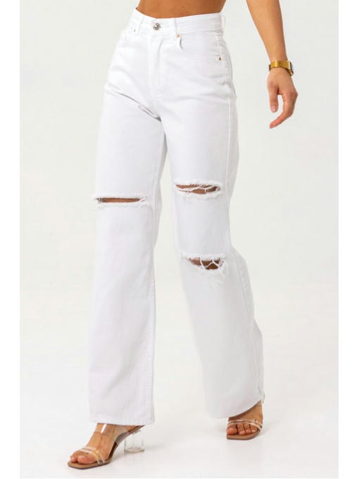 Рваные джинсы с дырками белые — изображение 2