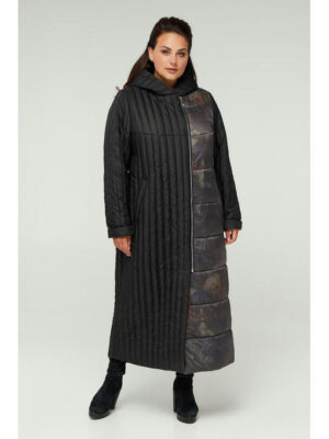 Длинное стеганное пальто 893