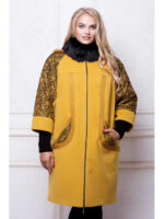 Удлиненное зимнее пальто флок