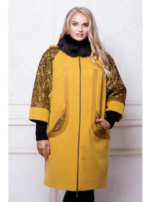 Удлиненное зимнее пальто флок