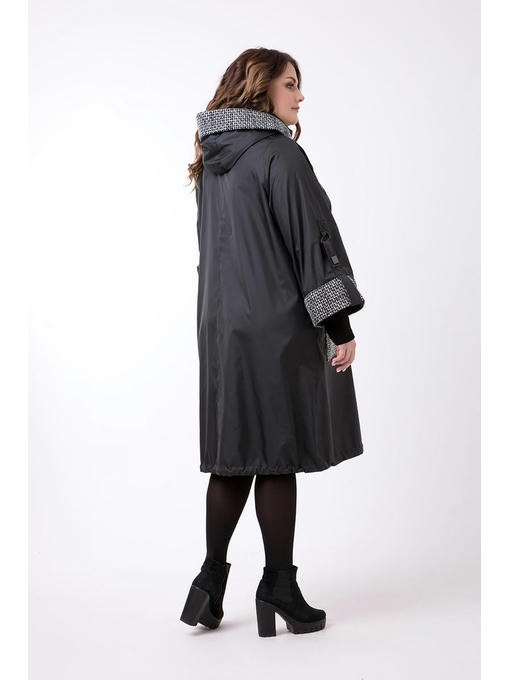 Демисезонный комбинированный плащ — изображение 9