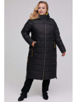 Длинное стеганное пальто