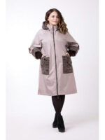 Демисезонный комбинированный плащ