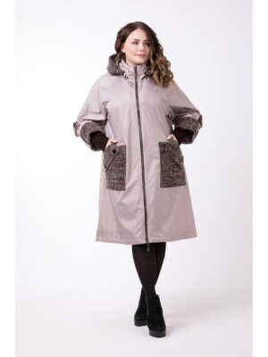 Демисезонный комбинированный плащ