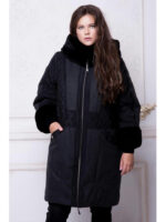 Стильное комбинированное пальто