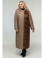 Длинное стеганое пальто