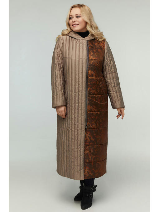 Длинное стеганое пальто