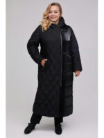 Длинное стеганное пальто