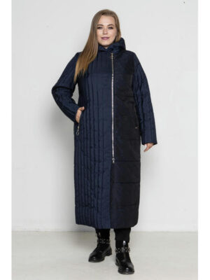 Длинное стеганое пальто