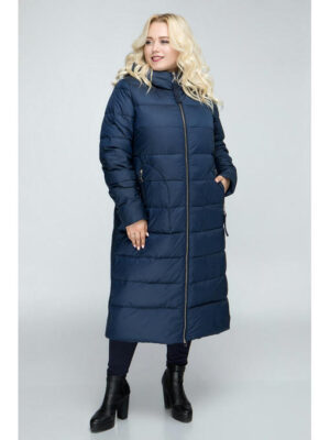 Длинное стеганное пальто