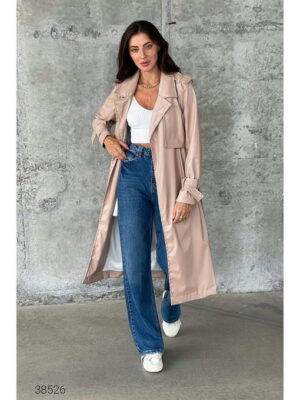 Женский тренч из экокожи