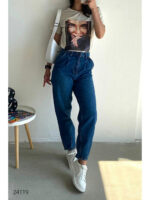 Джинсы бойфренда с манжетами кромкой