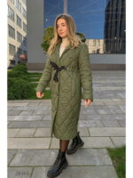 Стёганое пальто с капюшоном