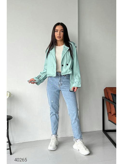 Тренч короткий из экокожи — изображение 3