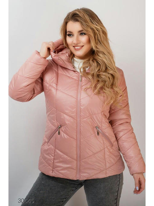 Дутая стеганная куртка с капюшоном — изображение 4