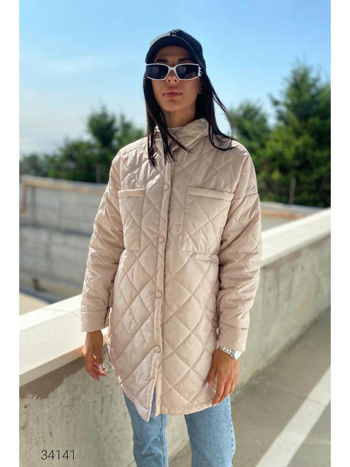 Стеганная куртка с отложным воротом — изображение 3