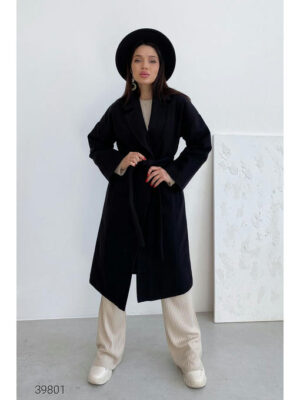 Кашемировое пальто с запахом
