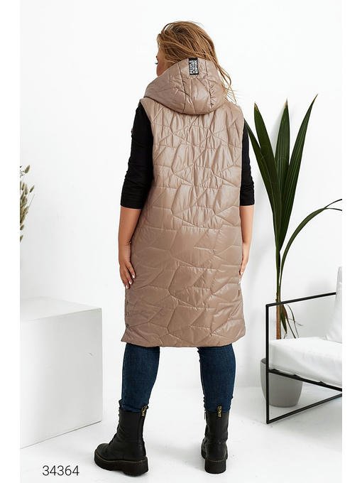 Стеганный жилет с капюшоном — изображение 4