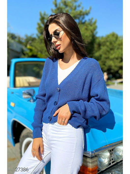 Вязаный кардиган с V-образным вырезом — изображение 2