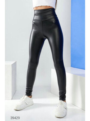 Теплые леггинсы из экокожи