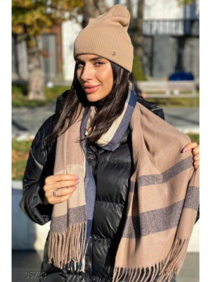 Кашемировый шарф с принтом в полоску