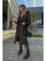 Стёганое пальто с капюшоном