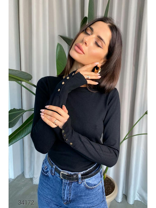 Джемпер с планкой из пуговиц на рукавах — изображение 2