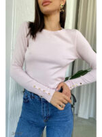 Джемпер с планкой из пуговиц на рукавах