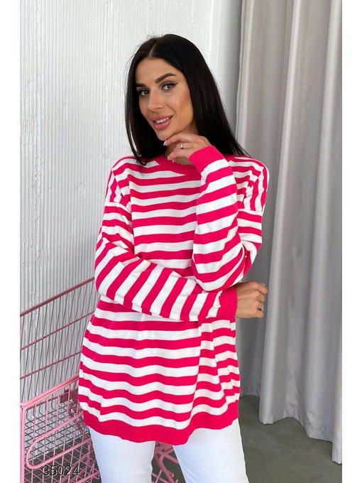 Джемпер оверсайз с принтом в полоску — изображение 4