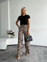 Штаны с леопардовым принтом