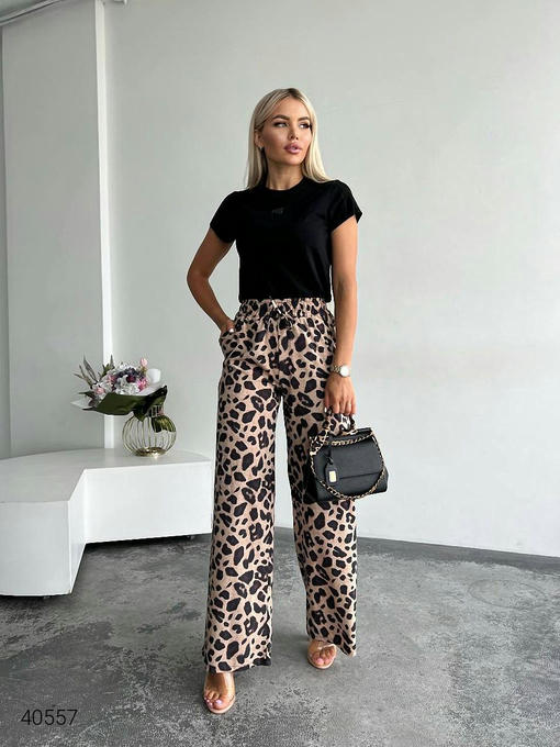 Штаны с леопардовым принтом