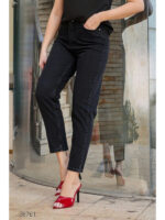 Джинсы мом с завышенной талией