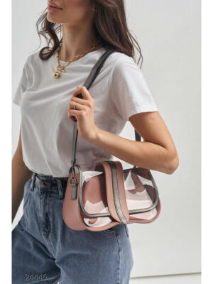 Прозрачная сумка на плечо с отстегивающимся клатчем