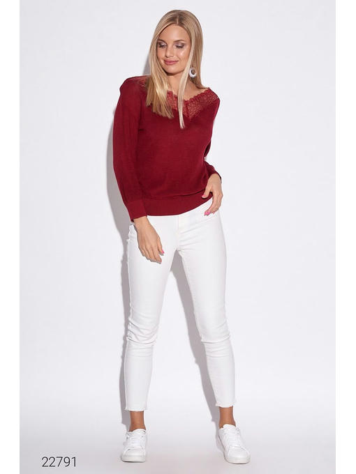 Джемпер с кружевной отделкой — изображение 2