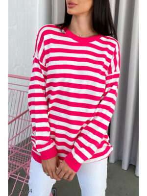 Джемпер оверсайз с принтом в полоску