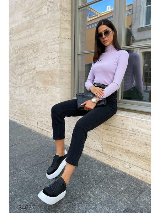 Кожаные кеды на высокой подошве — изображение 3