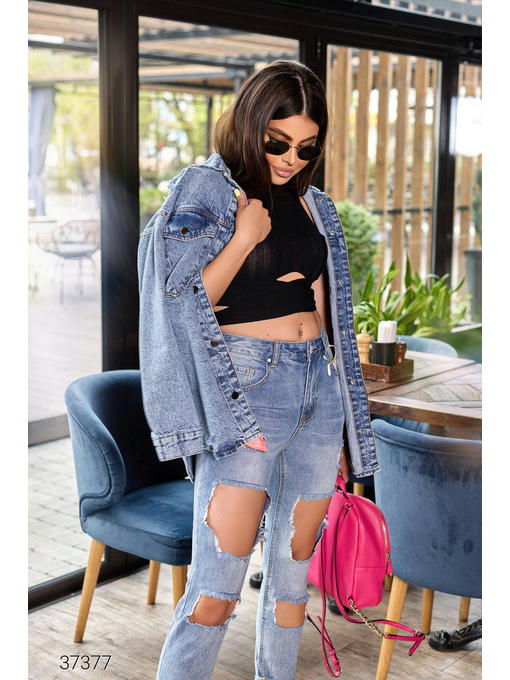 Джинсы с рваной отделкой — изображение 3