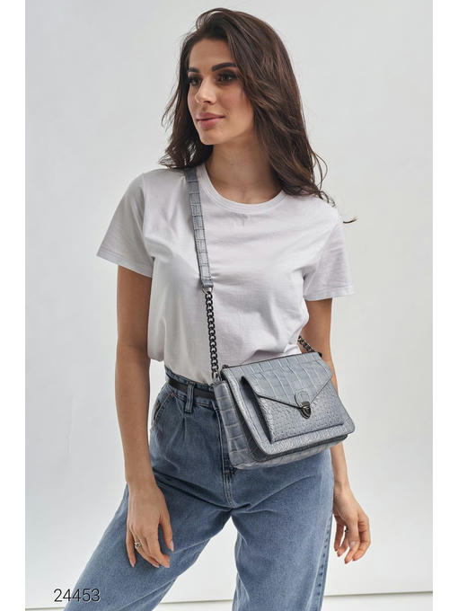 Сумка через плечо с эффектом змеиной кожи — изображение 2